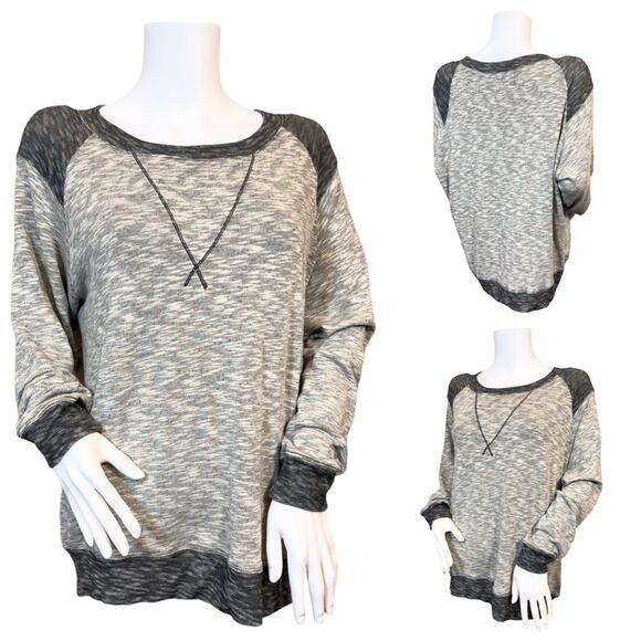 #T72B Nation LTDxRevolve Medium Grey & Black Pullover Belmont Sweatshirt SZM $98